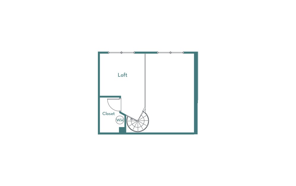 A1L - 1 bedroom floorplan layout with 1 bathroom and 878 square feet (loft)