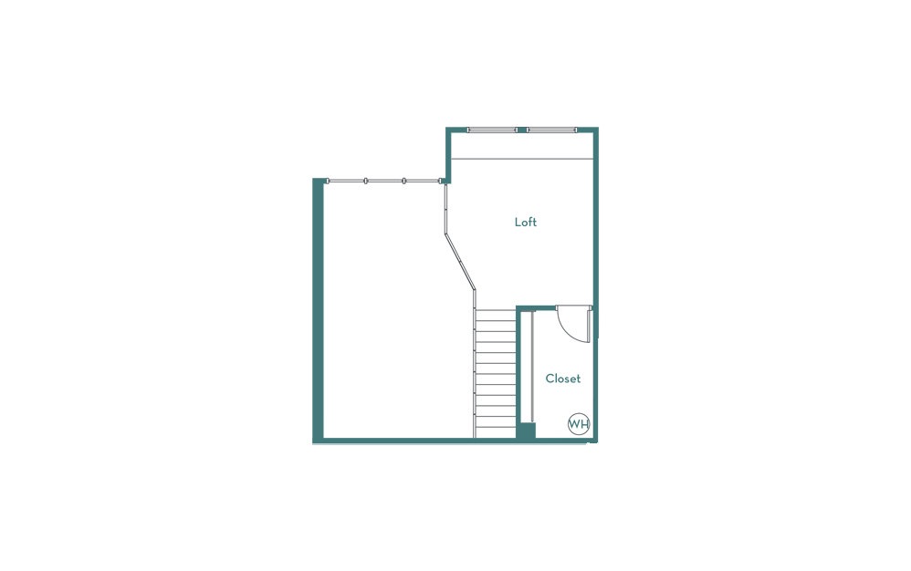 A2L - 1 bedroom floorplan layout with 1.5 bathroom and 960 square feet (loft)