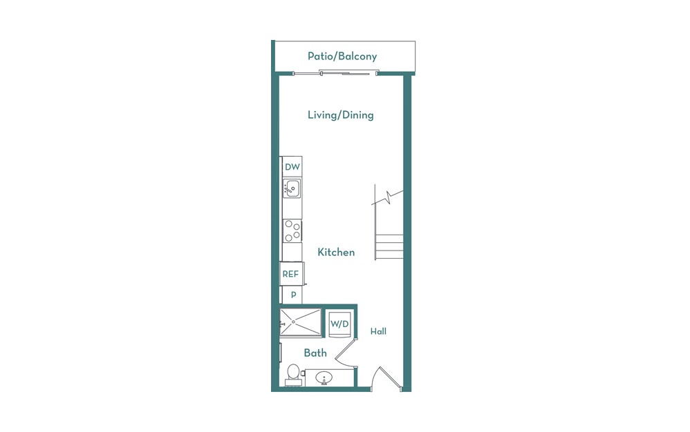 SL - Studio floorplan layout with 1 bathroom and 702 square feet (main
)