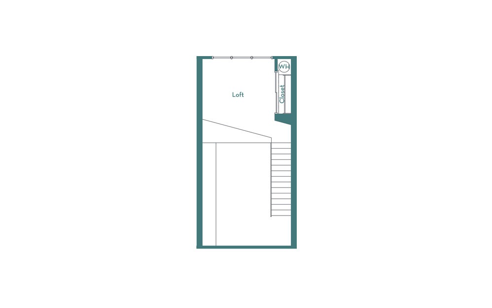 SL - Studio floorplan layout with 1 bathroom and 702 square feet (loft)